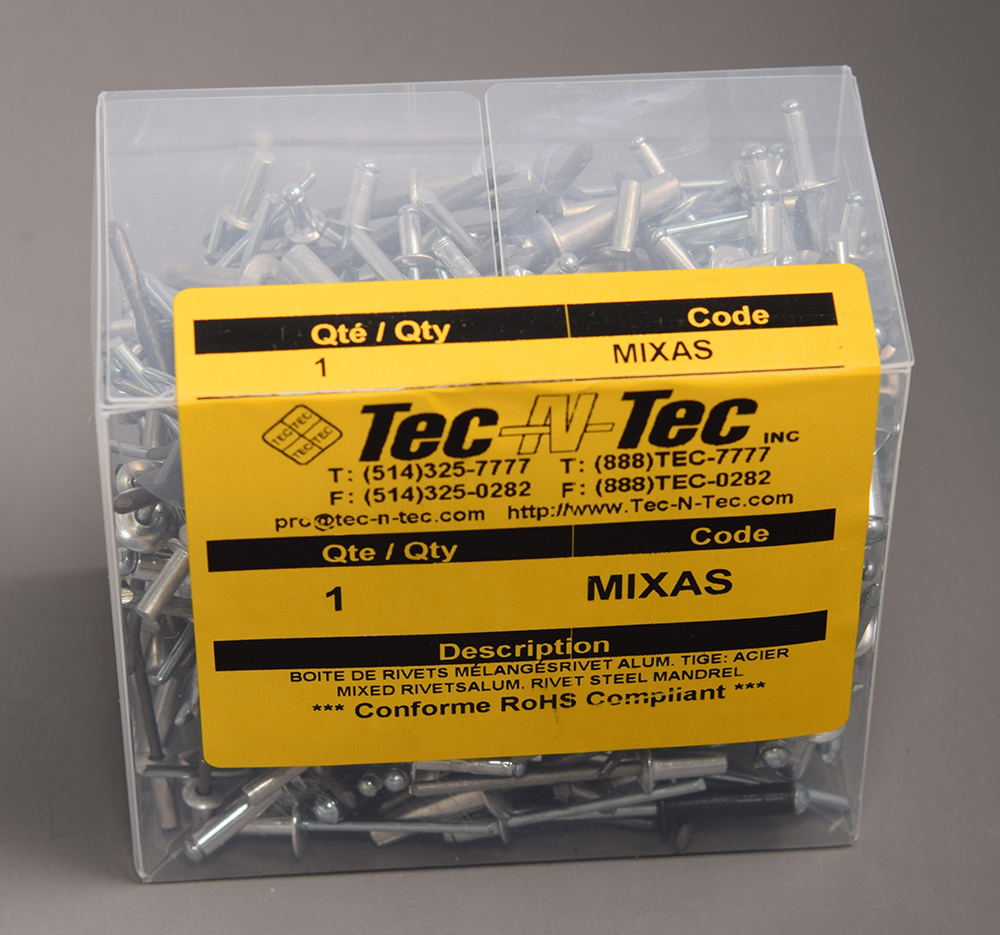 MIXED BLIND RIVETS ALUMINUM RIVET, STEEL MANDREL, Canada