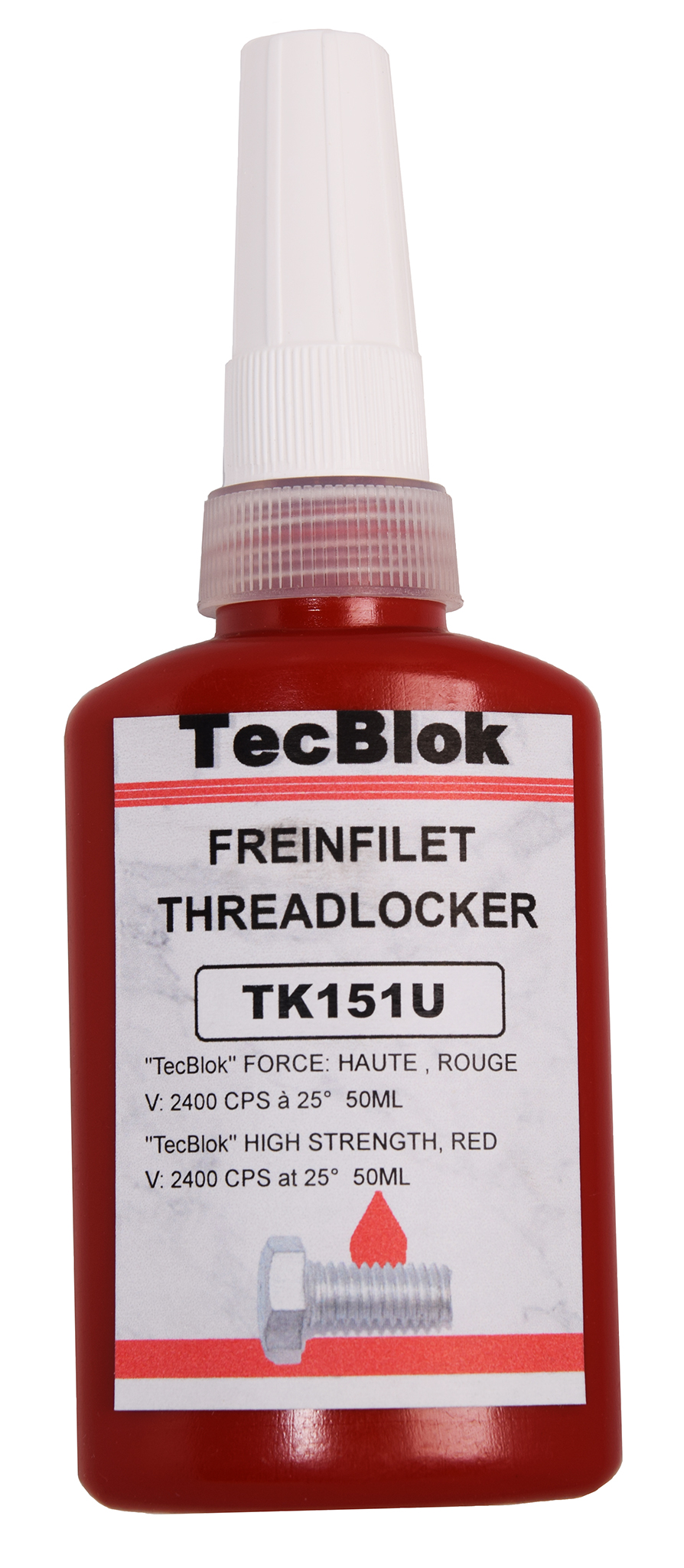 RED THREADLOCK HIGH STRENGTH V: 2400 CPS at 25° 50ML, Canada